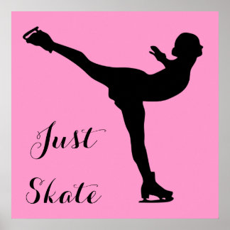 Alleen Schaats Ice Skater Poster