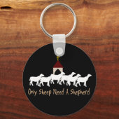 Alleen schapen hebben schapen nodig sleutelhanger (Voorkant)