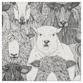 alleen schapen zwart wit stof (Close Up)