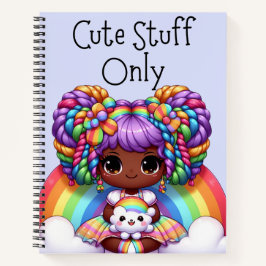 Alleen Schattigee dingen - Blue Kawaii Rainbow Notitieboek
