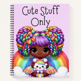 Alleen Schattigee dingen - Paarse Kawaii regenboog Notitieboek