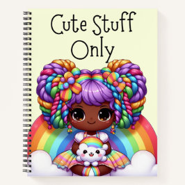 Alleen Schattigee dingen - Yellow Kawaii Rainbow Notitieboek