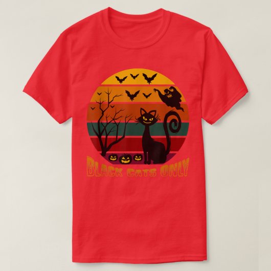Alleen  schokkende pompoen zwarte katten t-shirt (Design voorkant)