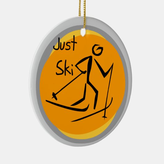 Alleen Ski T-shirts en cadeautjes Keramisch Ornament (Rechts)