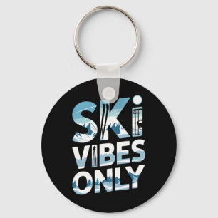 Alleen Skivibes Alpenbergscène Skiën Sleutelhanger
