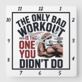 Alleen slechte training is degene die je niet hebt vierkante klok (Voorkant)