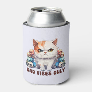 Alleen slechte vibes - Fierce Cat & Skulls Gothic Blikjeskoeler