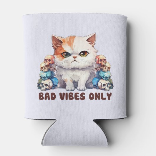 Alleen slechte vibes - Fierce Cat & Skulls Gothic  Blikjeskoeler (Achterkant)