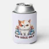 Alleen slechte vibes - Fierce Cat & Skulls Gothic  Blikjeskoeler (Blikje Achterkant)