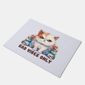 Alleen slechte vibes - Fierce Cat & Skulls Gothic Deurmat (Schuin)