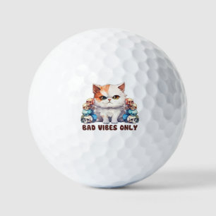 Alleen slechte vibes - Fierce Cat & Skulls Gothic Golfballen