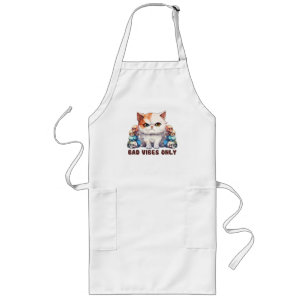 Alleen slechte vibes - Fierce Cat & Skulls Gothic Lang Schort
