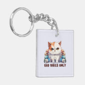 Alleen slechte vibes - Fierce Cat & Skulls Gothic Sleutelhanger (Voorkant Links)