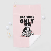 Alleen slechte vibes - Kat & schedels Golfhanddoek (Insitu)