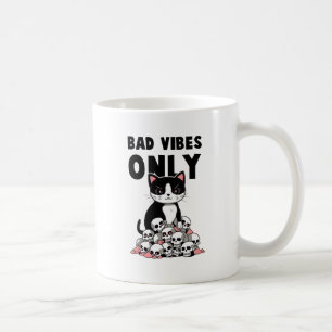 Alleen slechte vibes - Kat & schedels Koffiemok