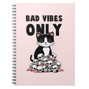 Alleen slechte vibes - Kat & schedels Notitieboek