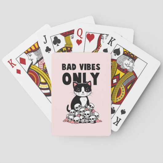 Alleen Slechte Vibes - Kat & Schedels Pokerkaarten (Achterkant)