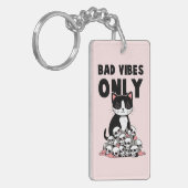 Alleen slechte vibes - Kat & schedels Sleutelhanger (Voorkant Links)