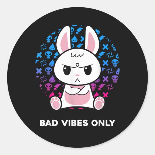 Alleen Slechte Vibes Ronde Sticker (Voorkant)
