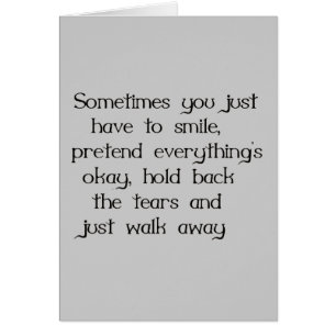 ALLEEN SMILE EN WALK AWAY SADNESS DISAPPOINTINTOR