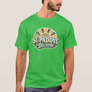 Alleen St. Paddy's Sfeer - Retro 70s Sunburst Kuns T-shirt
