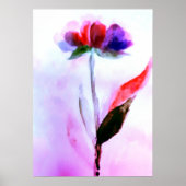 Alleen staan en mooi | Ombre Violet Flower Poster (Voorkant)