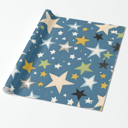 Alleen sterren cadeaupapier (Uitgerold)