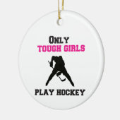 Alleen stoere meisjes spelen hockey keramisch ornament (Links)