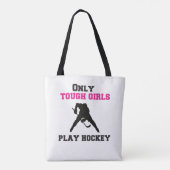 Alleen stoere meisjes spelen hockey tote bag (Achterkant)