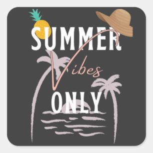 Alleen stralen met zomerbloem vierkante sticker