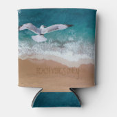 Alleen strandvibes (of aangepaste tekst) blikjeskoeler (Voorkant)