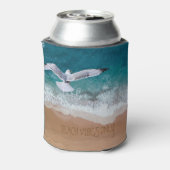 Alleen strandvibes (of aangepaste tekst) blikjeskoeler (Blikje Achterkant)