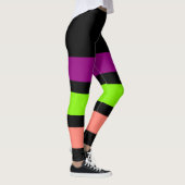 ALLEEN STRIPEN - paars, lentegroen, zalm Leggings (Rechts)