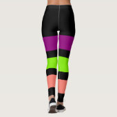 ALLEEN STRIPEN - paars, lentegroen, zalm Leggings (Achterkant)
