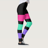 ALLEEN STRIPEN - roze, munt, licht lila Leggings (Rechts)