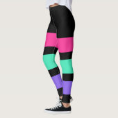 ALLEEN STRIPEN - roze, munt, licht lila Leggings (Links)