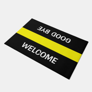 Alleen Stripes lemon + uw achtergrond en ideeën Deurmat