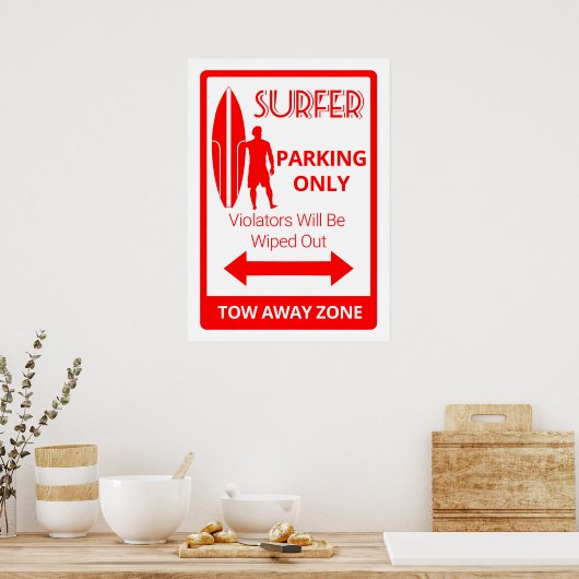 Alleen surferparing poster (Keuken)