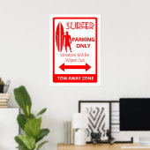Alleen surferparkeren poster (Thuiskantoor)