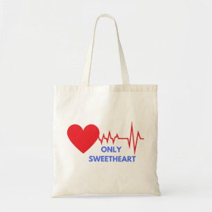 Alleen Sweetheart Hartslag Rode Hart Boodschappent Tote Bag