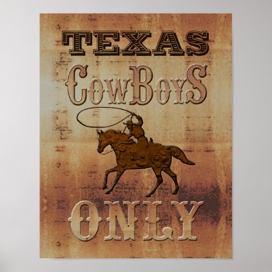 Alleen Texas~ Cowboys Poster (Voorkant)