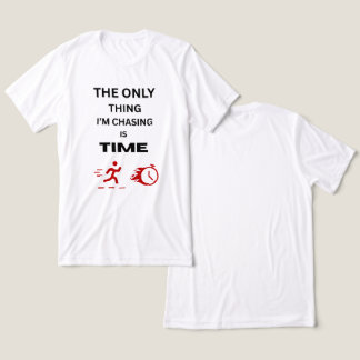 ALLEEN TIJD ACHTERVOLGEN. Witte Motiverende Heren Tri-Blend Shirt