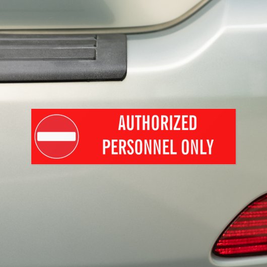 ALLEEN TOEGESTANE PERSONEELSLEDEN BUMPERSTICKER (Op auto)