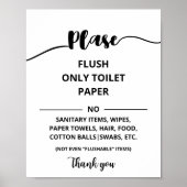 Alleen toiletpapier spoelen poster (Voorkant)