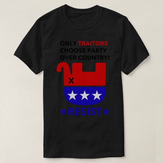 Alleen TRAITORS kiezen partij boven land T-shirt (Design voorkant)