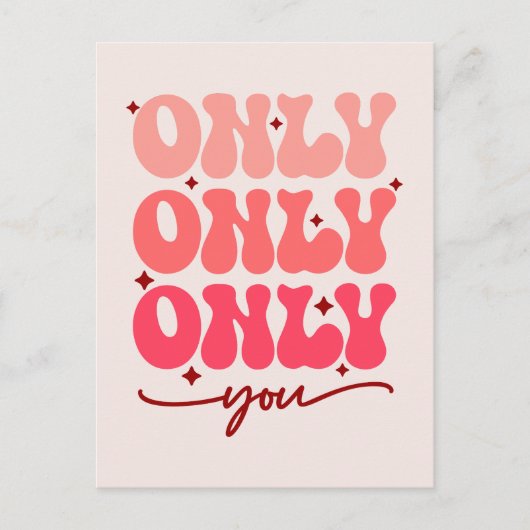 Alleen u valentijnse briefkaart (Voorkant)