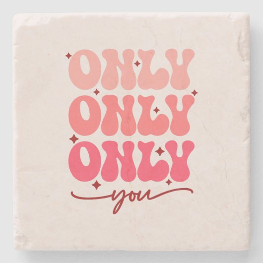 Alleen u valentijnse stenen onderzetter (Voorkant)