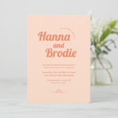 Alleen uitnodiging tot het huwelijk van Peachy (Staand voorkant)