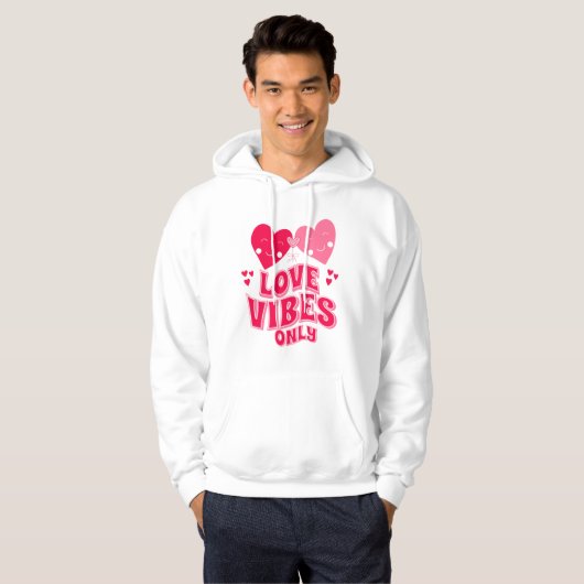 Alleen Valentijnsdag Love Vibes Hoodie (Voorkant volledig)