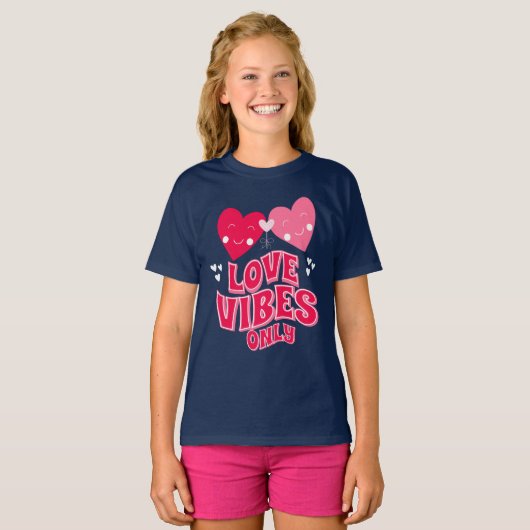 Alleen Valentijnsdag Love Vibes T-shirt (Voorkant volledig)